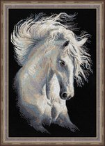 Borduurpakket paard wit Andalusian Character Riolis