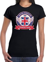 Zwart United Kingdom drinking team t-shirt dames XL