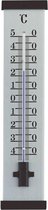 Thermometer binnen/buiten aluminium/zwart