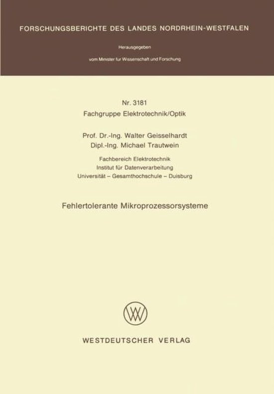 Fehlertolerante Mikroprozessorsysteme - cover
