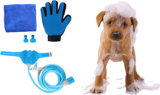 ProPet - Hond wassen - Wasset - 5 delig - Vachtverzorgingshandschoen hond -  Handdoek... | bol.com