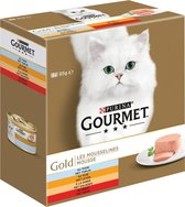 Gourmet Gold Mousse - kattenvoer natvoer - met Tonijn, Lever, Kalkoen, Rund - 48 x 85 g