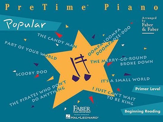 Pretime Piano; Popular, Primer Level, Beginning Reading - cover