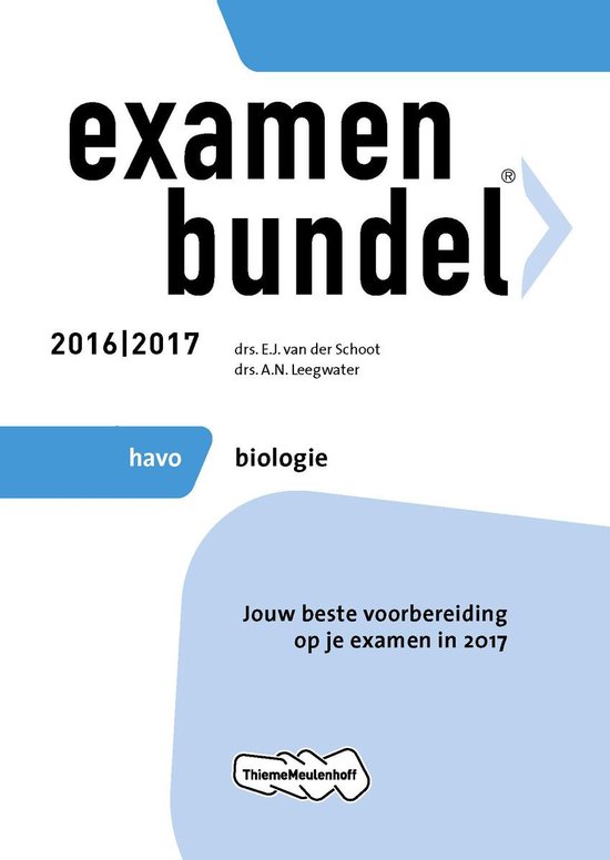 Boek cover Examenbundel havo Biologie 2016/2017 van E.J. van der Schoot (Paperback)