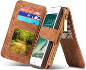 Hoesje geschikt voor Apple iPhone 7 / 8 Hoesje Portemonnee Luxe Lederen Wallet Case met Afneembare Back Cover iCall - Bruin