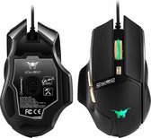 Combatwing CW90-RGB-lichts programmeerbare 6 knoppen 3800 DPI Wired Gaming muis muizen voor Computer PC Laptop Macbook (zwart)