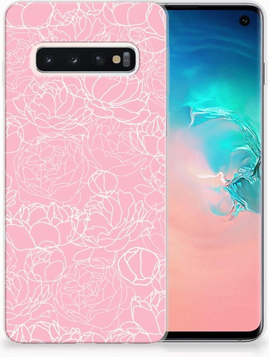 Samsung Galaxy S10 TPU Case White Flowers