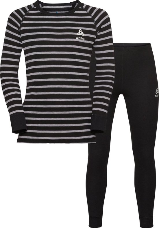Odlo Set Active Originals Warm Sportshirt Kinderen - Black-Grey Melange  Stripes | bol.com