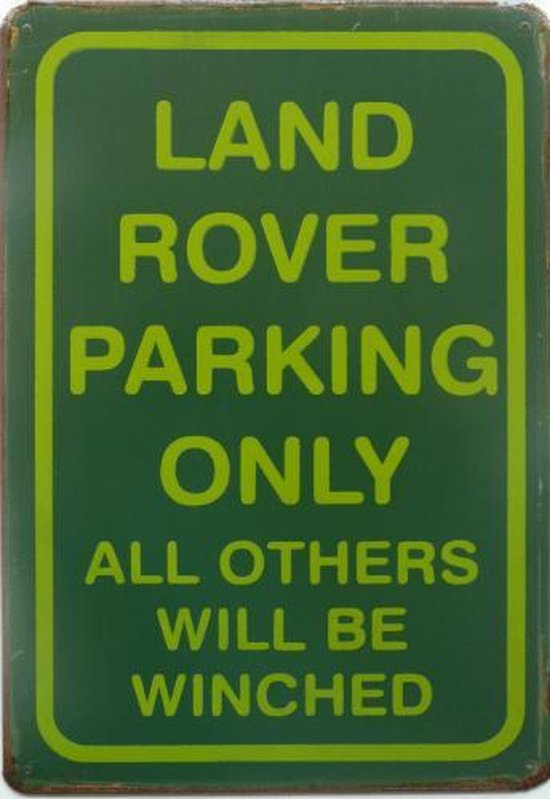 Wandbord - LAND ROVER parking only -20x30cm-