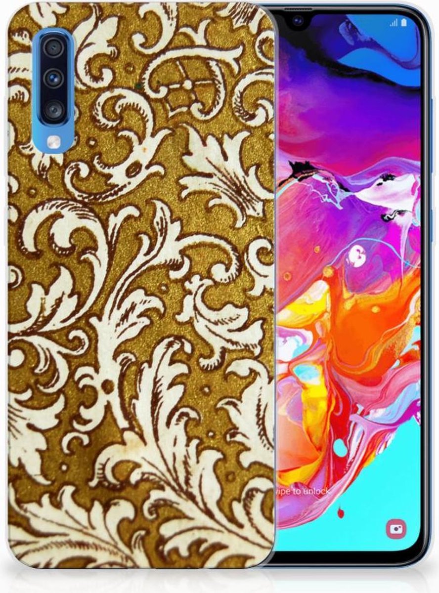 Siliconen Hoesje Samsung Galaxy A70 Barok Goud
