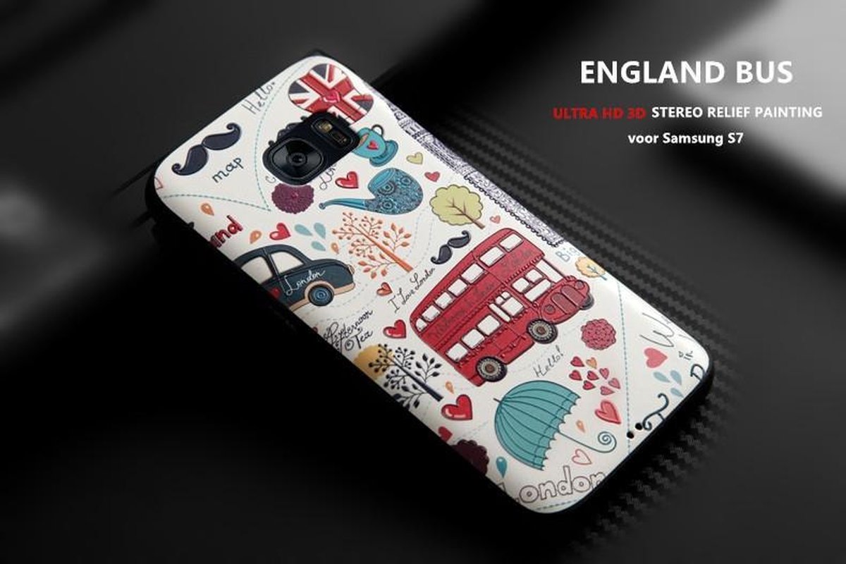 Design 3D Softcase Hoesje - Samsung Galaxy S7 - England Bus
