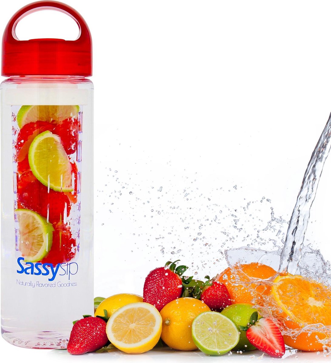 SassySip Waterfles met fruitfilter - Drinkbus met filter en fruit infuser – BPA... | bol.com