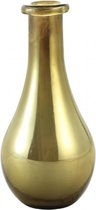 PTMD - Glazen fles bol goud/groen - 25 cm