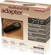 Sitecom WLA-6000 Wireless Dualband USB Adapter XL N750 X6 - X-Series 2.0