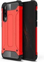 Armor Hybrid Back Cover - Huawei P30 Hoesje - Rood