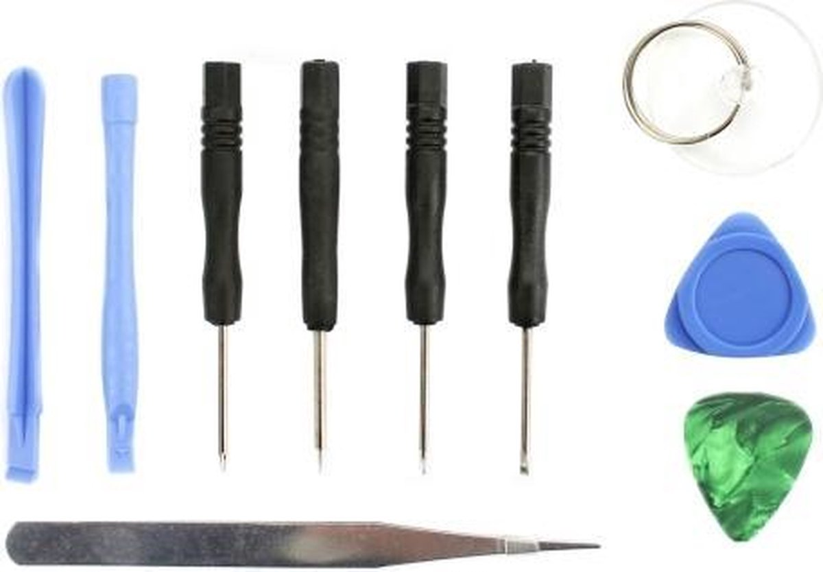 10 in 1 Uitgebreide Toolkit Gereedschap set o.a. voor reparatie iPhone 7 / 7 PLUS / 8/ X / XS en Tablets