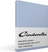 Cinderella - Kussenslopen met rits - Katoen - 40x80 cm - Sapphire - 2 stuks