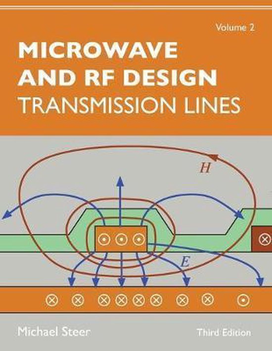 Livre 'Microwave and RF Design, Volume 2' avec une illustration de champs électromagnétiques.
