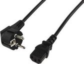 Konig Voedingskabel Met Haakse Schuko Naar Iec320 C13, 2.5m (zwart)