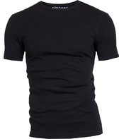 Garage 301 - Semi Bodyfit T-shirt ronde hals korte mouw zwart XL 100% katoen 1x1 rib