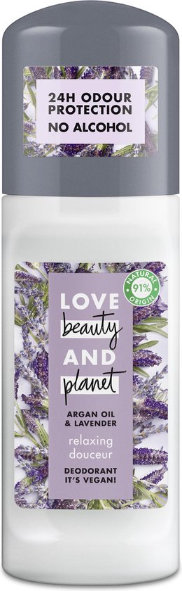Love Beauty And Planet Relaxing Deodorant Roller Argan Oil & Lavendel - 2 x  50 ml | bol.com