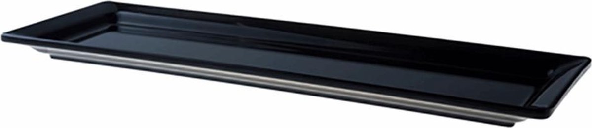 Schaal plat Gastronorm 2/4 zwart Melamine