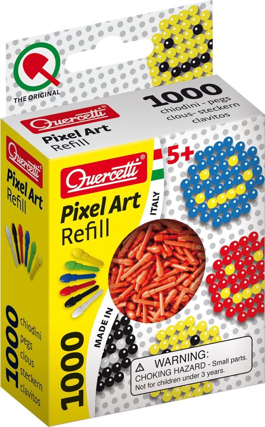 Foto: Quercetti pixel art aanvuldoos rood diameter 4 mm 1000 delig