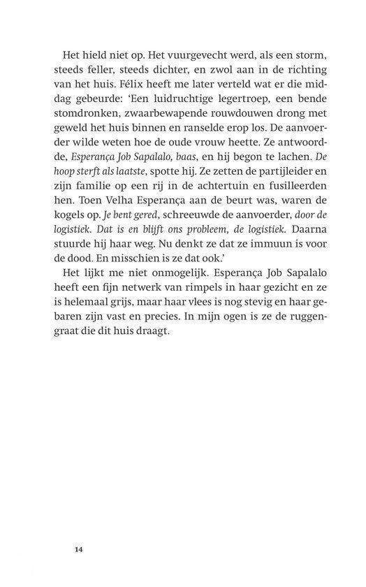 Tekst over een storm, gevolgd door een gesprek met de esperança job sapalalo.