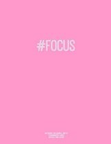 Notebook for Cornell Notes, 120 Numbered Pages, #FOCUS, Pink Cover