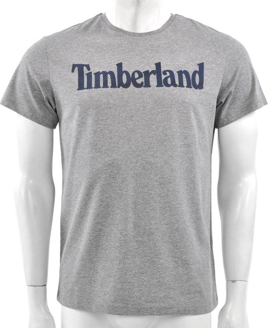 Timberland - Seasonal Linear Logo tee Slim fit - Grijs T-shirt - L - Grijs