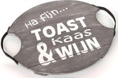 Dienblad Hout Spreukbord Toast Kaas en Wijn Vriendschap Familie Woondecoratie Cadeau Vaderdag Verjaardag
