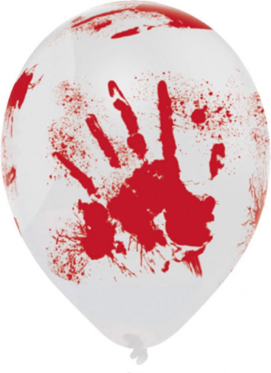 Amscan - Ballonnen Bloederige Hand 6 stuks - Halloween - Halloween Decoratie - Halloween Versiering - Halloween Ballonnen