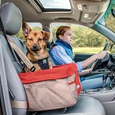 Kurgo Heather Booster Seat - Comfortabele autostoel voor kleine honden tot 13kg - in Rood of Blauw - Waterbestendig met wasbare binnenhoes - Rood