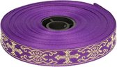 BAND GRIEKS ORTHODOX 15MM - 16,40M. D.Paars, Goud