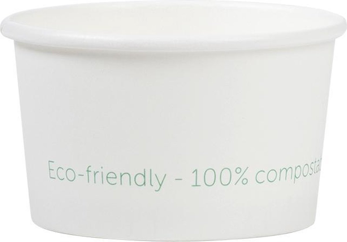 Natural Ware wegwerp ijsbekers 90ml (3oz) - 50 stuks - Papier/Karton - 100% composteerbaar - Voor warme en koude gerechten