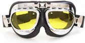 RAF chrome motorbril geel glas