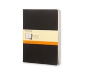 Moleskine Cahier Notitieboek Soft Cover - XL - Zwart - Lijnen - Set van 3