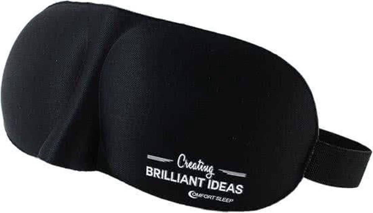 COMFORT SLEEP - 3D premium slaapmasker voor mannen en vrouwen met innovatieve, zachte vorm voor goede verduistering en vrij bewegen van de ogen. Incl. oordoppen en opberg etui - zwart - Creating Brilliant Ideas — afbeelding 2
