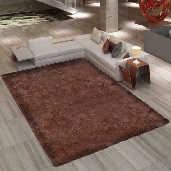 vidaXL Bruin hoogpolig tapijt 80 x 150 cm gewicht 2600g/m2 | bol.com