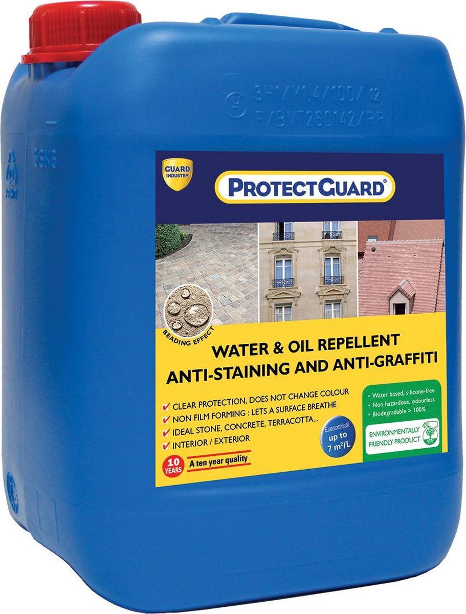 Slijtvaste impregneer voor opritten, terrassen, steen, natuursteen, klinkers, ... - ProtectGuard 5L
