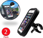 2x Telefoonhouder Fiets Waterdicht - GSM Houder Fiets - Smartphone Houder Fiets voor alle Telefoons van 5 tot 7 inch