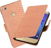 BestCases.nl Roze Slang booktype wallet cover hoesje voor Huawei P8 Lite 2017
