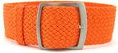 Premium Braided Perlon Strap - Geweven Perlon Horlogeband - Oranje 22mm