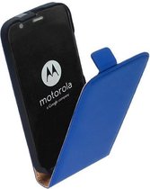 Motorola Moto G Leder Flip Case hoesje Blauw