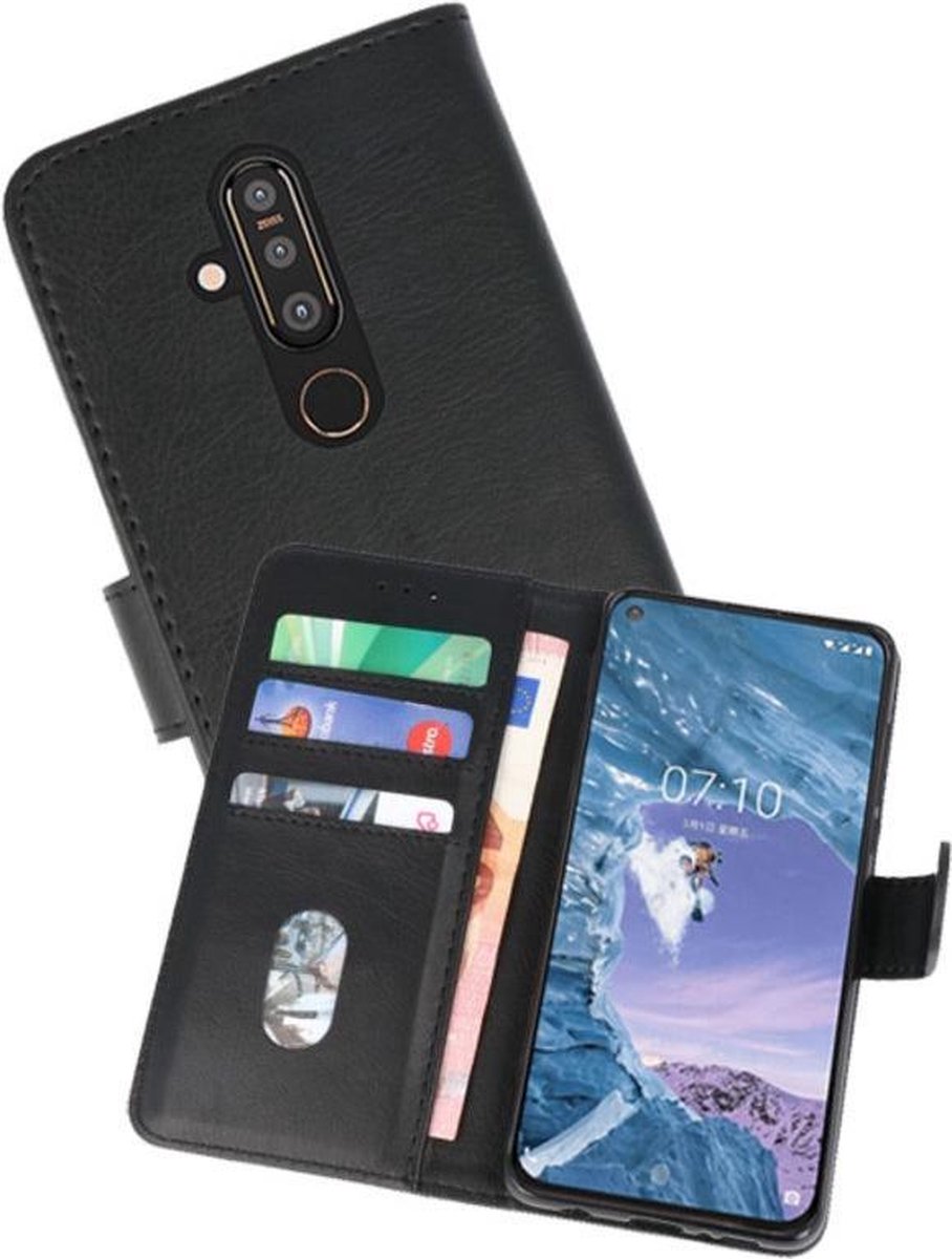 Hoesje Geschikt voor de Nokia X71 - Kaarthouder Book Case Telefoonhoesje - Zwart