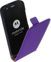 Motorola Moto G Leder Flip Case hoesje Paars