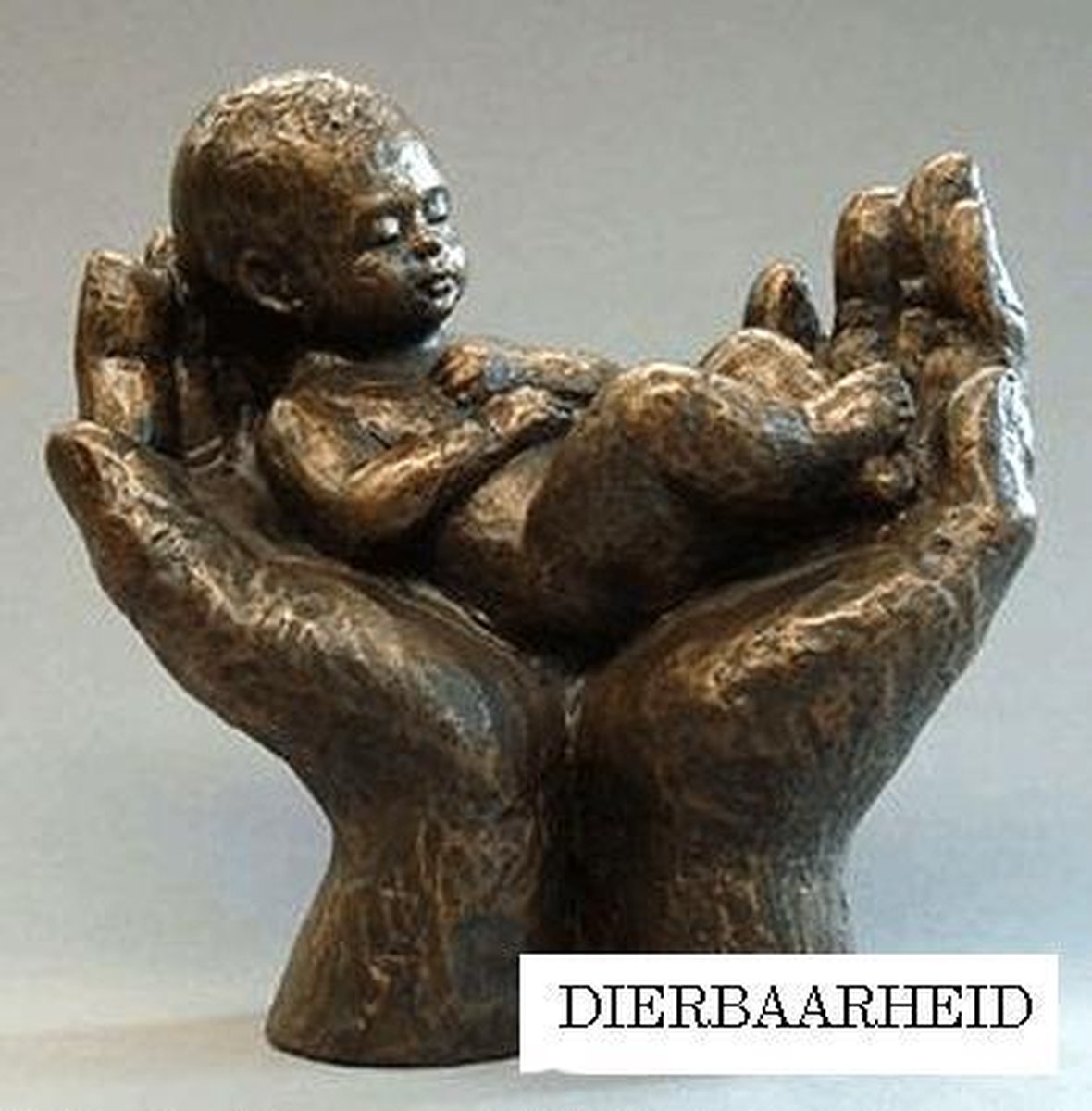 Parastone beeldje baby in handen - brons - 1264.20 - 12 cm hoog | bol.com