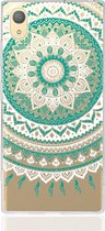 Shop4 - Sony Xperia XA1 Plus Hoesje - Zachte Back Case Mandala Mint Groen