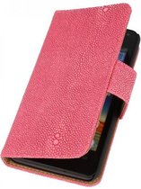 Devil Booktype Wallet Case Hoesjes voor Huawei Ascend Y300 Roze