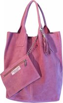 JOOF Suede shopper lichtroze